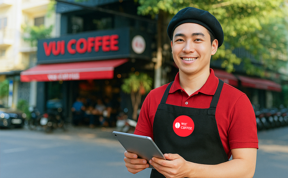 Khởi nghiệp an Toàn cùng mô hình nhượng quyền cà phê tinh gọn Vui Coffee